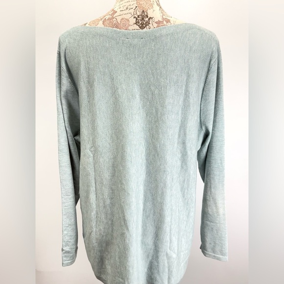 CHICOS Light Blue bateau neck long sleeve sweater size XL - Picture 5 of 14